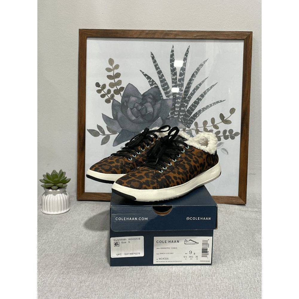 Cole Haan Women's Grandpro Tennis Sneakers - Birch Leopard Print 9B